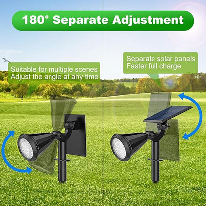 Solar Lights Outdoor Waterproof Color Changing 180° Adjustable RGB Solar Powered Landscape Spot Lights for Yard 7 Lighting Modes Solar Spotlights for Pathway Garden Outside (8 Pack)