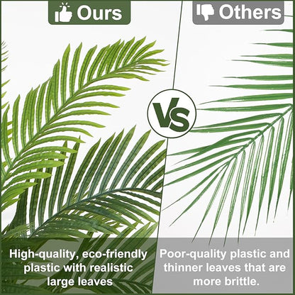 7ft Tall Artificial Phoenix Palm Tree for Outdoor Indoor Decor, Large Faux Coconut Silk Palm Tree Tropical Fake Tree Perfect for Outside Patio Poolside Home Office Decor (Set of 2)