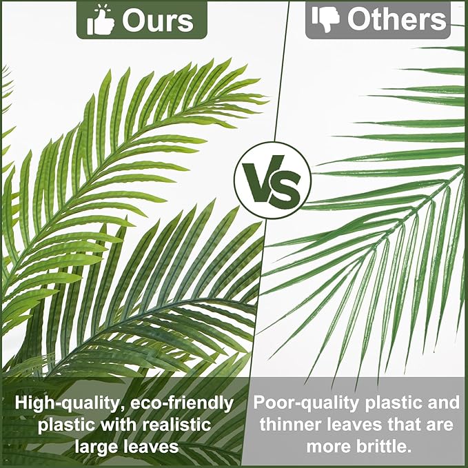 8ft Tall Artificial Phoenix Palm Tree for Outdoor Indoor Decor, Large Faux Coconut Silk Palm Tree Tropical Fake Tree Perfect for Outside Patio Poolside Home Office Decor (Set of 2)