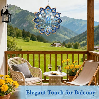 Elephant Wind Spinners Outdoor, Elephant Gifts for Women Men Wife Mom Dad Husband, Hanging Wind Spinners for Christmas Thanksgiving, 12'' Outdoor Indoor Hanging Ornament for Garden Porch Lawn