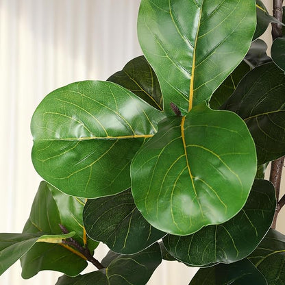 6ft Artificial Fiddle Leaf Fig Tree Plant,Fake Ficus Lyrata in Pot,Ficus Faux Plant Artificial Trees for Office Indoor Outdoor Garden Living Room Home Decor 1PCS-71in