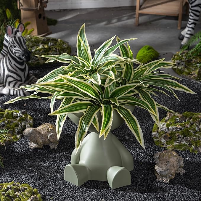 4 Pcs Artificial Greenery Stems Dracaena Faux Branches Artificial Plants Realistic Fake Dracaena Greenery Realistic Plants for Indoor Outdoor Porch Patio Home Office Living Room Decor (Yellow)