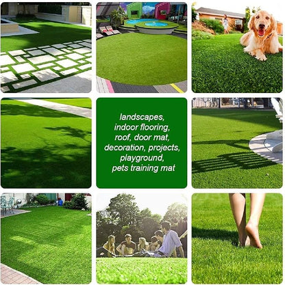 Artificial Grass Turf, 4ft x 33ft (132 ft²) Indoor Outdoor Fake Astroturf Rug Carpet Mat for Balcony Decor Backyard Patio Backdrop Fence Wall Decorations Dogs