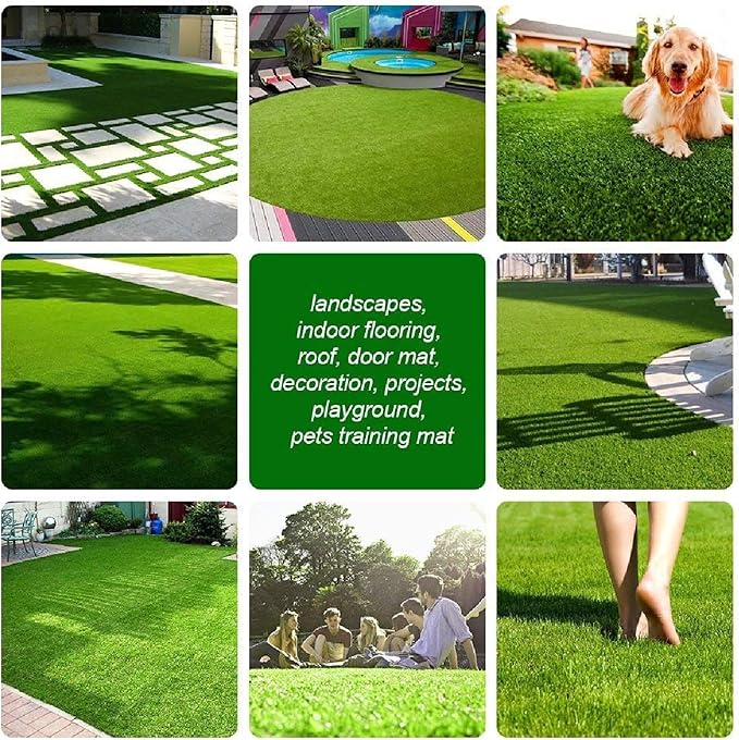 Artificial Grass Turf, 6ft x 76ft 0.4" Pile Height, Indoor Outdoor Fake Astroturf Rug Carpet Mat for Balcony Decor Backyard Patio Backdrop Fence Wall Decorations Dogs