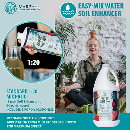 MARPHYL Organic Liquid Phosphate Soil Enhancer. Phosphorus Fertilizer for Garden, Flowers, Vegetables, Succulents, Bamboo, Hydroponics 1.05 gal