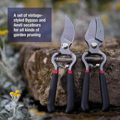Spear & Jackson CUTTINGSET8 Traditional Bypass & Anvil Pruner/Secateur Set