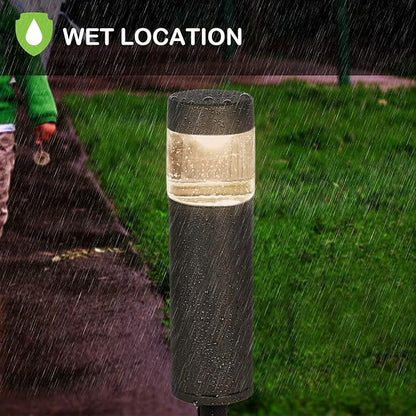 hykolity Low Voltage Landscape Lights, 3W 191LM 12V LED Round Bollard Light, Wired Outdoor Walkway Light Path Lights for Yard Lawn, Aluminum Construction, 30 Watt Equivalent, 15-Year Lifespan, 6 Pack
