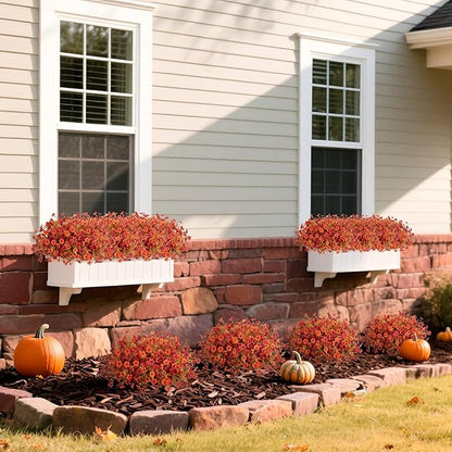 12 Bundles Fake Mums Fall Flowers Artificial for Outdoors Decoration Artificial Mums Faux Plants Daisy for Outdoor Outside Planters UV Resistant Violets for Fall Decor Home Porch Door Front Patio Yard