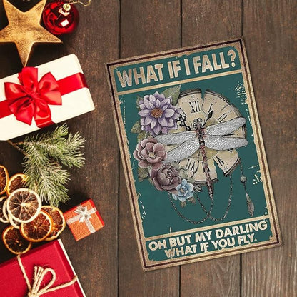 Bestylez Cottagecore Gifts Dark Vintage Cottagecore Wall Decor - Fall Decor - Cottagecore Home Forest Room Bedroom Kitchen Decor - What If I Fall Sign, 12 x 8 Inch (954)