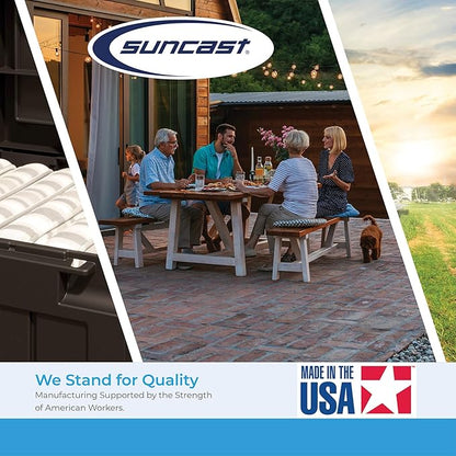 Suncast 175 ft. Wicker Style Resin Hose Hideaway with Hose Guide, Java, Mocha Brown
