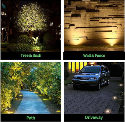 Ground Well Lights, Landscape LED Low Voltage Inground Lights, Outdoor Waterproof IP67, 12V Wired Aluminum ORB for Backyard Wall 6W 580LM 8 Pack