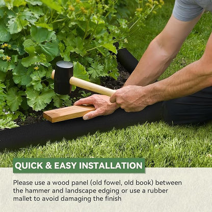 6PCS 8 inch Steel Landscape Edging Kit - 40" L x 8" H Each (20ft Total) Galvanized Steel Edge for Lawn Yard- No-Dig Hammer-in Heavy Duty Metal Edging Border with 6 Clips