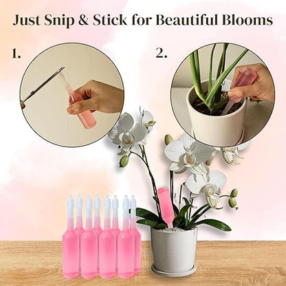 Liquid Orchid Fertilizer Spikes | Ready-to-Use Orchid Food for Blooming, Fertilizer for Orchids (8 Drip Feeders)