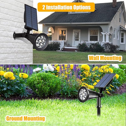 T-SUN Solar Spotlights Outdoor Waterpoof, 7 LED Christmas Solar Lights Outdoor, Auto Turn Off/ON Solar Landscape Spotlights for Tree, Patio, Yard, Garden, Driveway, Pool Area(Warm White- 2 Pack)