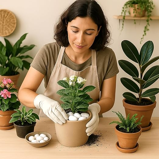 Pebbles for Indoor Plants, 10lbs White Pebbles 0.5-1.2 Inch Decorative River Rocks for Planters, High Polished Stones for Vase Filler Fish Tank Landscaping Garden