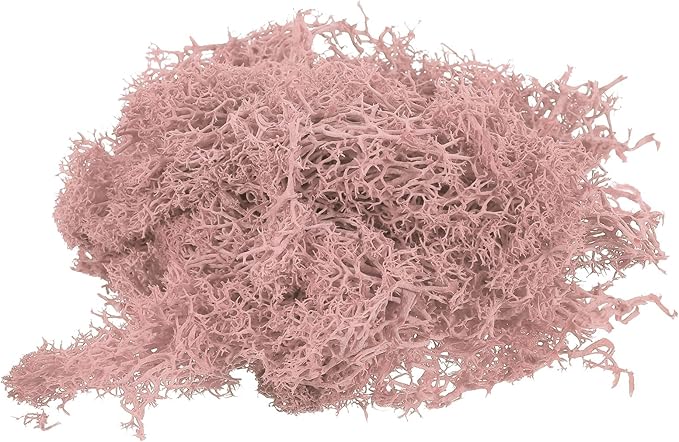 MECCANIXITY 3.5 OZ Moss Fake Craft Moss Artificial Moss Natural Preserved Moss for Craft Arts Floral DIY Project Wall Wedding Garden Patio Table Terrariums Decoration(Pink)