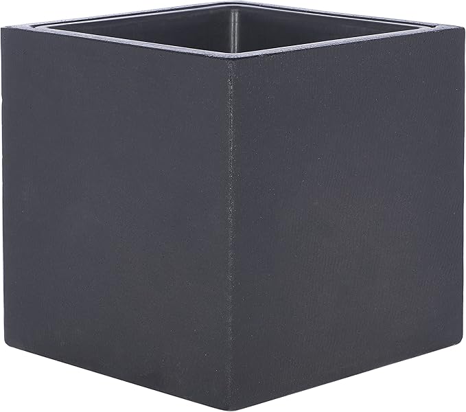 SAFAVIEH Outdoor Collection Larlen Black Concrete Planter (Fully Assembled)
