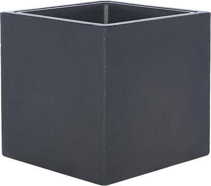 SAFAVIEH Outdoor Collection Larlen Black Concrete Planter (Fully Assembled)