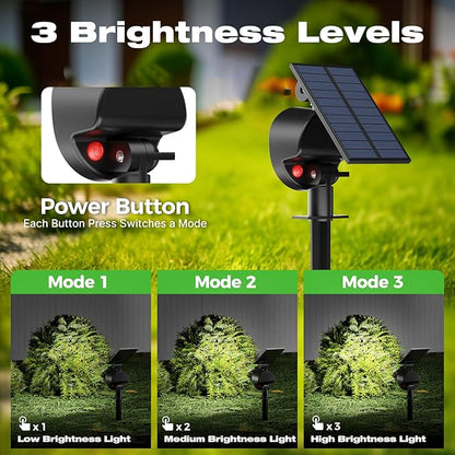 nipify 10 Pack Solar Spot Lights Outdoor Waterproof with 3 Modes, Solar Spotlight Light for Outside Yard Landscape Lighting Pathway Lights Wall,Cool White