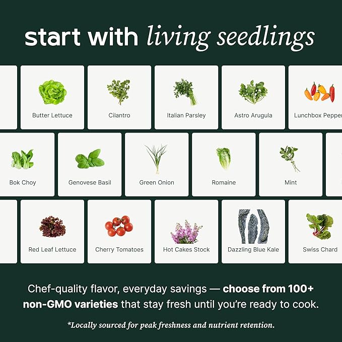 Farmstand Starter Kit + 24 Seedling Credit | Medium Hydroponic Growing System Kit | Self-Watering Outdoor Vertical Garden Planter Tower | 4ft 10in | Made in USA