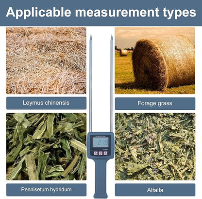 TK100H Portable Hay Moisture Meter - Precise Hay Moisture Tester with Probe for Monitoring and Ensuring Optimal Hay Quality, Preventing Mold and Spoilage