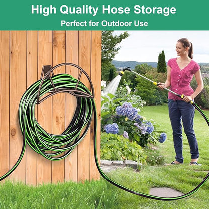TomCare Garden Hose Holder Heavy Duty Water Hose Holder Wall Mount Hose Hanger Decorative Durable Garden Hose Storage Hose Reel Solid Metal Hose Stand Sturdy Hose Holders for Outside Yard, Bronze