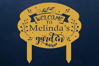 Personalized Metal Garden Sign with Stake, Custom Garden Decor for Outdoor, Custom Family Name Sign, Patio Decorations, Lawn Art, Farmhouse Decorative, Housewarming Gift (CstmDesign10)
