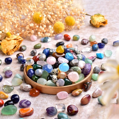Polished Healing Crystal Stones Set, 36 Different Natural Gemstone Types, 2.5 lbs of 0.5" Tumbled Decorative Rocks Collection for Chakra, Meditation, Reiki, Energy Work, Crafts