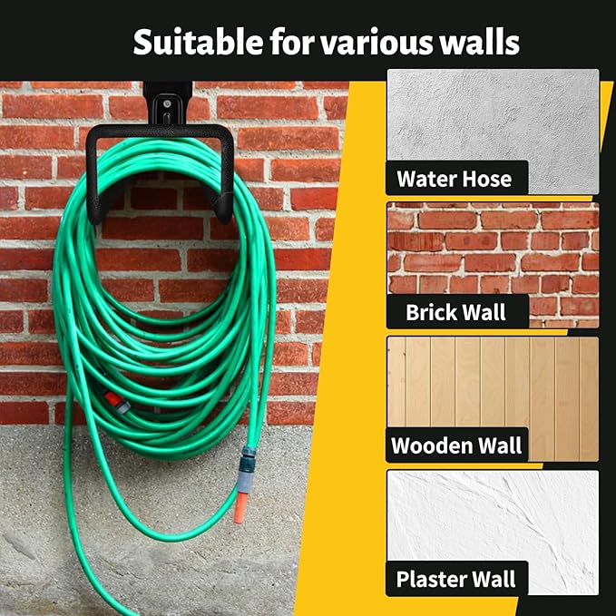 2 pcs Garden Hose Holder Wall Mount - Heavy Duty Hose Hanger for Outside Yard Garden Storage Hook Rack