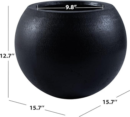 Safavieh Outdoor Collection Gerand Black Concrete Planter (Fully Assembled)