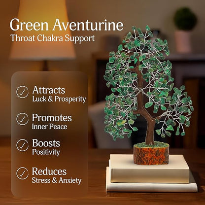 YATSKIA Green Aventurine - Crystal Tree, Gemstone Tree, Chakra Tree of Life, Balancing Tree, Healing Crystal, Crystal and Stone Decor, Fungshui Decorations, Positive Energy Gifts for Women