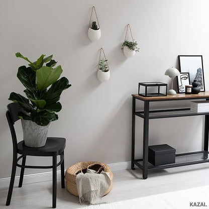 Kazai. Wall Planters -Ellie- | Hanging Ceramic Plant Pots 3 Pieces | Wall Decoration for Indoors, Balcony and Garden | White (Matte)