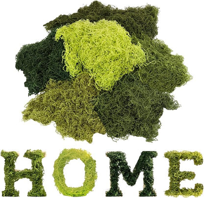 6 Colors Artificial Moss for Crafts 21.16oz, Fake Moss, Green Moss for Plants Indoor, Christmas Wreath, Fairy Garden, Model Making, DIY Table Centerpieces, Walls Decor, Wedding Party Decoration