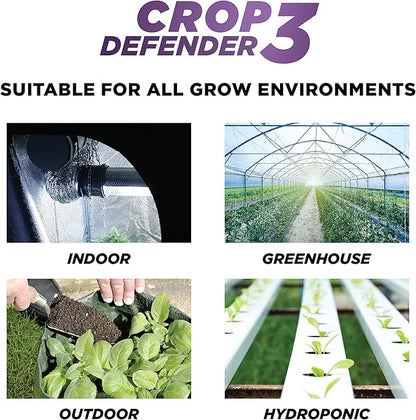 Grower's Ally Crop Defender 3 - Ready-to-Use Miticide, Insecticide, Fungicide Control for Plants - OMRI Listed Natural Garden Safe Spray for Powdery Mildew, Spider Mites, Russet Mite Killer - 24 Oz