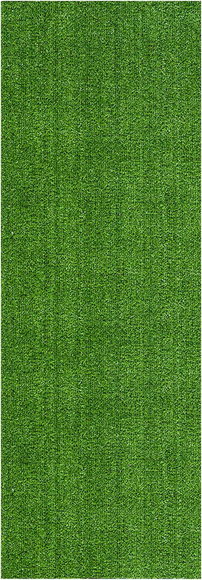 Ottomanson Artificial Grass Outdoor Runner Rug 2'7" x 10' – Waterproof Astro Turf with Drainage Holes – Patio & Lawn Decoration, Easy-Clean Dog Grass Mat