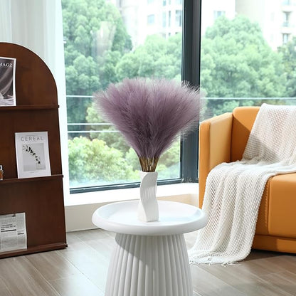 60pcs Purple Pampas Grass - 24 Inch Small Faux Pampas Grass Decor, Artificial Pompas Floral for Vase Filler, Table Centerpieces, Kitchen and House Decor (Purple)