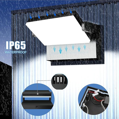 Juyace 120W LED Wall Light Outdoor Flood Lighting Exterior Fixtures 360 °Rotation 5000K for Garage Yard Barn Area Backyard Building 4pack