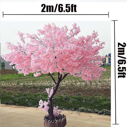 Cherry Blossom Tree Wishing Tree Handmade Shopping Wedding Party Indoor and Outdoor Decoration Artificial Cherry Blossom Tree (6.5ft/6.5ft)