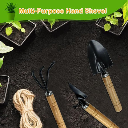 Small Garden Tools,3 Pcs Mini Garden Tools Set,Include Small Trowel,Mini Shovel and Hand Rake,Heavy Duty Indoor Gardening Plant Tools Set for Succulent,Bonsai,Pot Plants,Potting Tools Kit