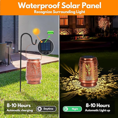 Solar Lantern Outdoor Lamp Waterproof Decorations Garden Decor, Christmas Birthday Gifts for Women, Mom, Grandma Decorative Garden, Yard, Patio, Lawn, Balcony Porch - Hummingbird B