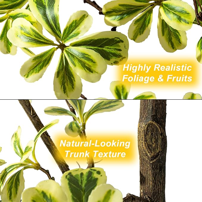 7FT Artificial Black Olive Tree Artificial Olive Plants, Tall Faux Olive Tree Faux Silk Plant Fake Plant Ultra-Realistic Silk Leaves & Natural Trunk Indoor Outdoor Use