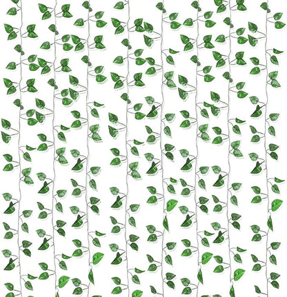 180 Feet 24 Pack Fake Greenery Hanging Garland, Ivy Leaf Plants, Vine Leaves, Fake Flowers Foliage for Bedroom Garden Wall Decor
