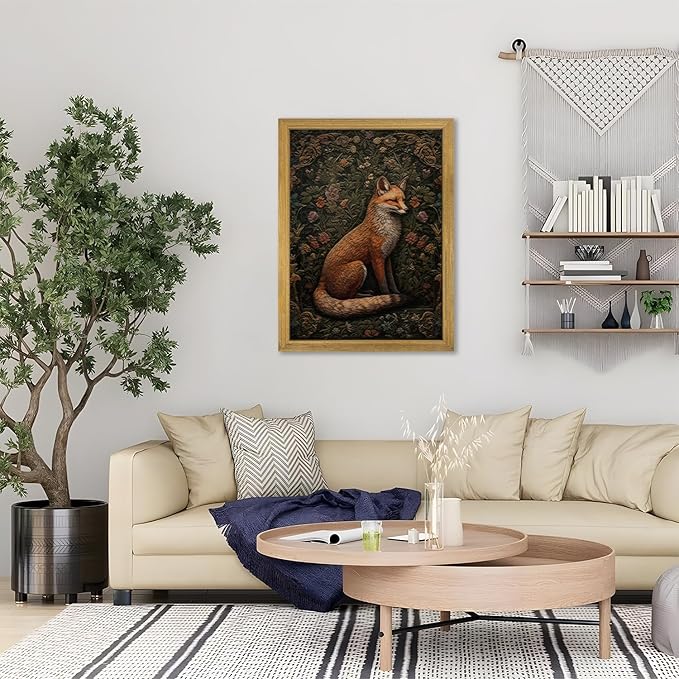 SAMHOU Framed 3D Textured Wall Art, Hand Drawn Sandstone Butterfly Wall Decor, Vintage Nature Botanical Flower Pictures for Living Room Bedroom Office Home Decor 12x16 inch