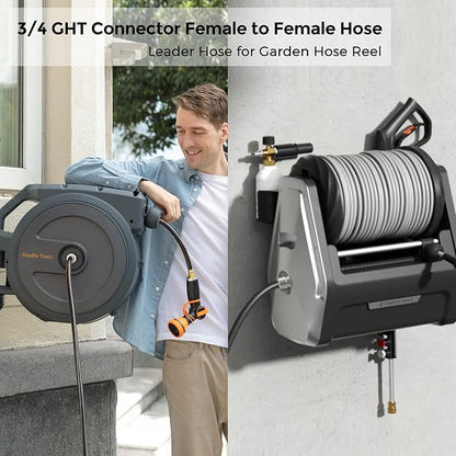 Giraffe Tools Leader Hose 10ft x 5/8", Custom Length, Heavy Duty, No Kink, Flexible, Rubber Garden Hose, Leakproof Water Hose with Female to Female Fittings, 600 Burst PSI