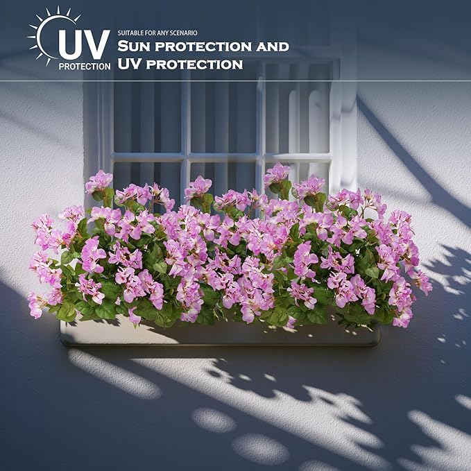 4 Pcs Artificial Flowers Bougainvillea Outdoor Artificial Plants Faux Flowers with Stems Silk Flowers for Wedding Porch Living Garden Decor Without Vase (4PCS,White Purple)