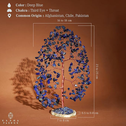 Crystal Trees for Home and Office Decoration, Lapis Lazuli Chakra Healing Crystals Feng Shui Handmade Trees for Positive Energy, Money, Good Luck, Christmas Decor, Birthday Gifts for Women, Mom