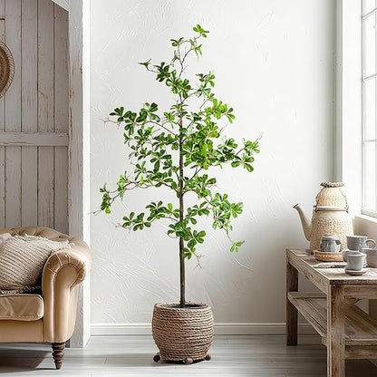 5FT Artificial Black Olive Tree Artificial Olive Plants, Tall Faux Olive Tree Faux Silk Plant Fake Plant Ultra-Realistic Silk Leaves & Natural Trunk Indoor Outdoor Use