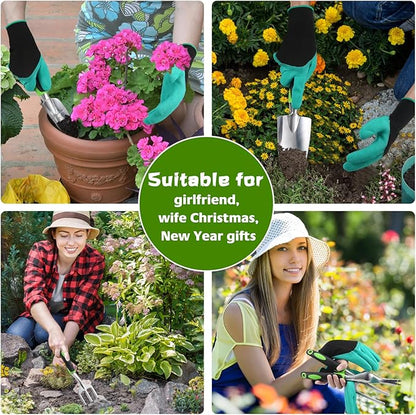 JMOO Garden Tools, 8-Piece Garden Tool Set with Non-Slip Ergonomic HandlesIdeal for All Ages, This is The for Dad and Mom, and Gardening Enthusiasts.