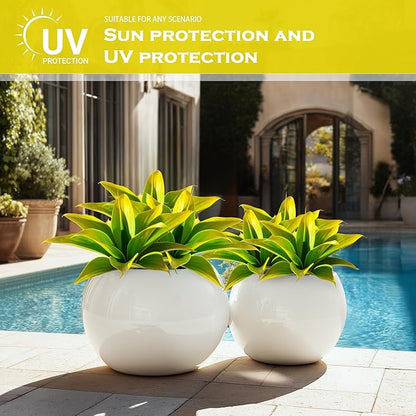 Artificial Agave Faux Agave 12.2In Fake Greenery Outdoor Artificial Plant Fake Plant for Indoor Home Decoration Plastic Plant Outdoor Decor Front Porch Decor Simulation Plants(Yellow,2Pack)