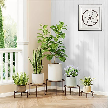 5 PackHeavy Duty Rack for Planter,Anti-Rust Flower Pot Stand Holder for Multiple Plants,Potted Plant Shelf for Living Room, Balcony, Garden, Patio
